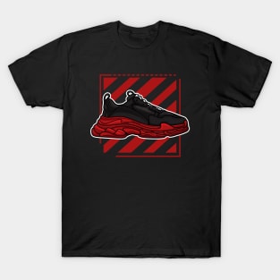 Balen Triple Black Red Sole Sneaker T-Shirt